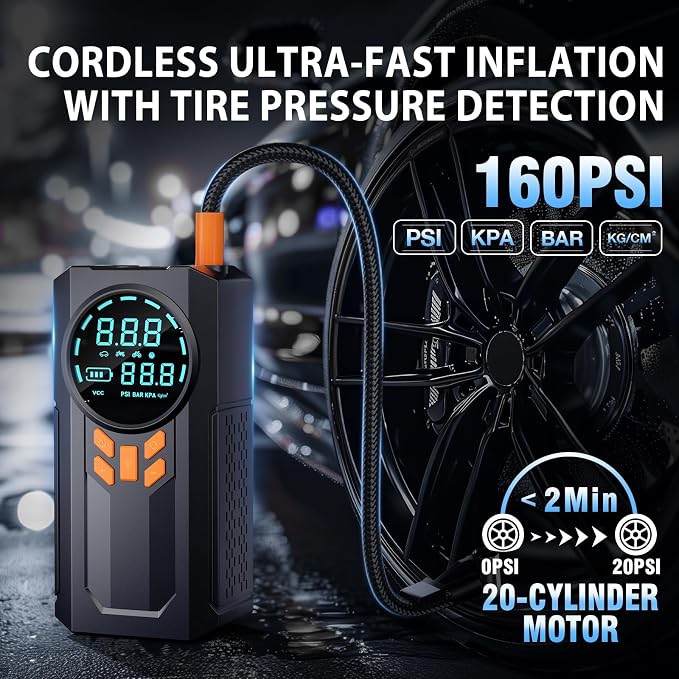 Jump Starter with Air Compressor, 5000A 160PSI Battery Jumper Starter Portable - Image 3