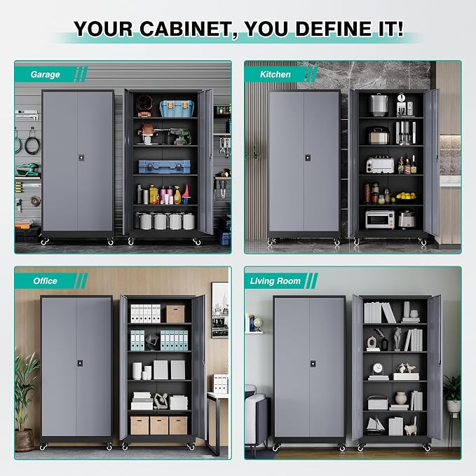 75" Tall Metal Storage Cabinet - Image 6