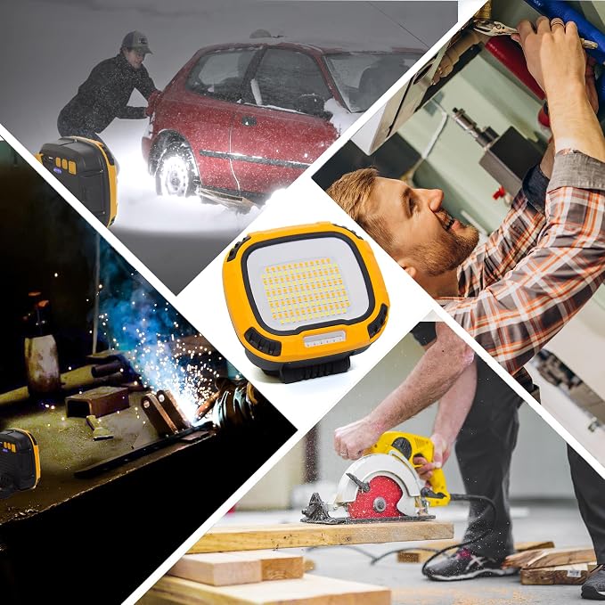 2 Pack Magnetic Work Light Rechargeable 5000Lumens, LED Flood Light - Image 5