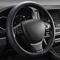 【2025 Model】 High-Grade Real Cowhide Steering Wheel Cover，Black Genuine Leather by PJBTVZ