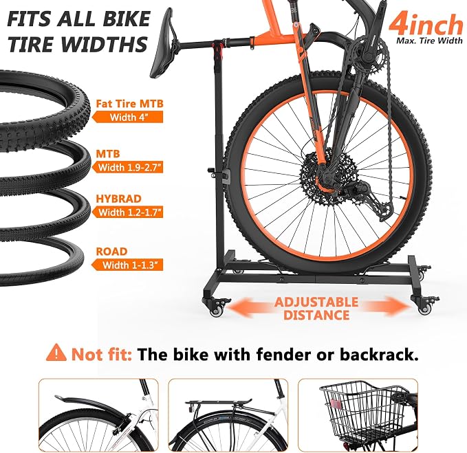 Vertical Bike Stand, Freestanding Space-Saving Bike Rack - Image 7