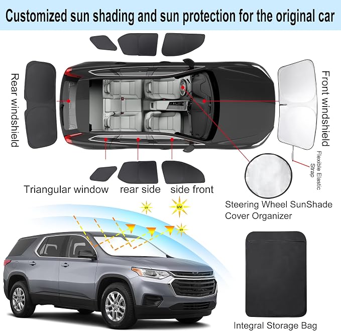 TINGLU Window Shades for Chevrolet/Chevy Traverse 2018-2023 Accessories Car - Image 3