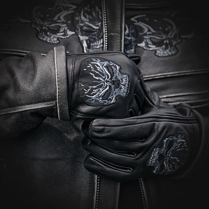 Daniel Smart Men's Motorcycle Leather Gloves - Image 7