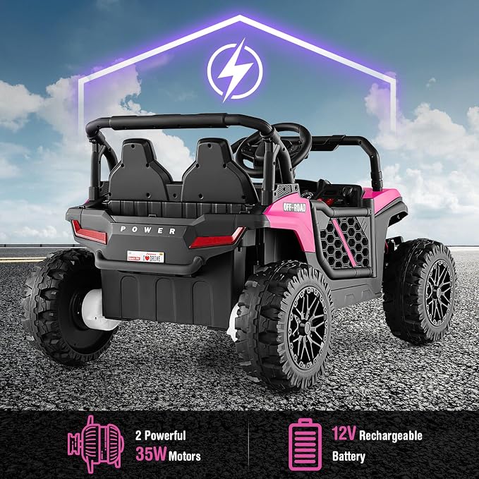 Costzon Kids UTV, 12V Battery Powered Electric Off-Road Car w/Remote Control - Image 5