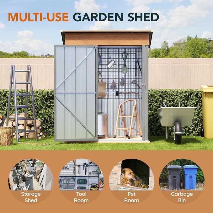5x3FT Multi-Used Shed & Outdoor Storage Shed - Image 7