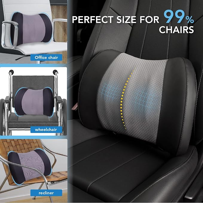 Lumbar Support Pillow for Car, Memory Foam Lumbar Pillow for Lower Back Pain - Image 9