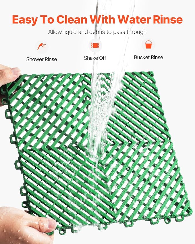 VEVOR Interlocking Drainage Mat, 12” x 12” Splicing Drainage Mats, Non-Slip - Image 5