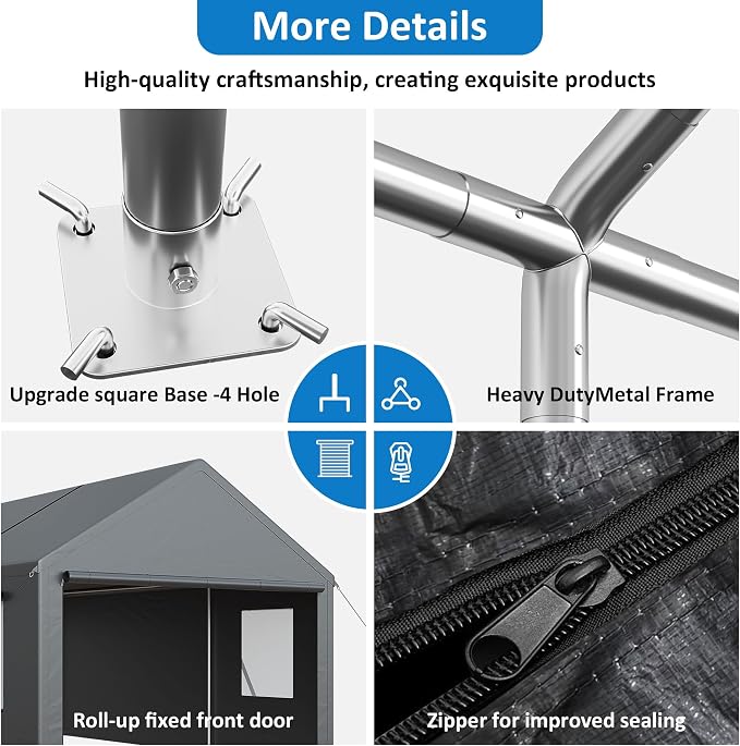 Polar Aurora Carport 20x20 FT, Heavy Duty Car Port Canopy, - Image 3