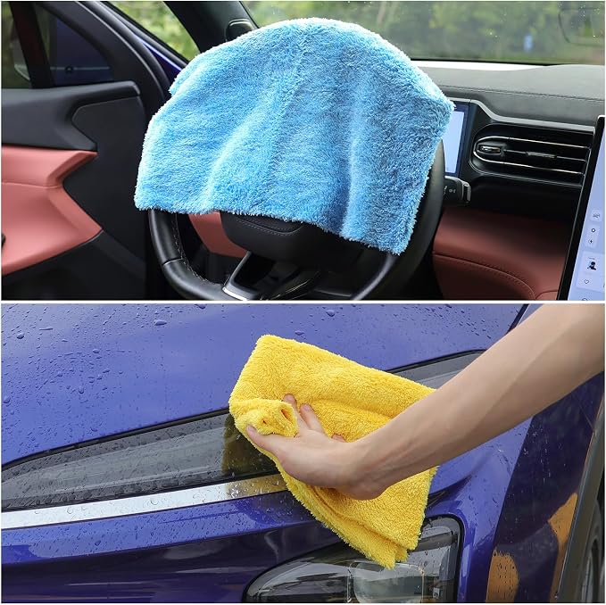 Microfiber Towel for Car Cleaning, Cleaning Supplies Upgraded 450gsm Ultra-Thick - Image 5