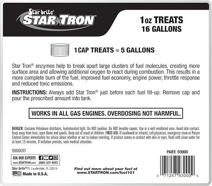 STAR BRITE Star Tron Enzyme Fuel Treatment Concentrate, 128 Fl. Oz. – Treats up - Image 2