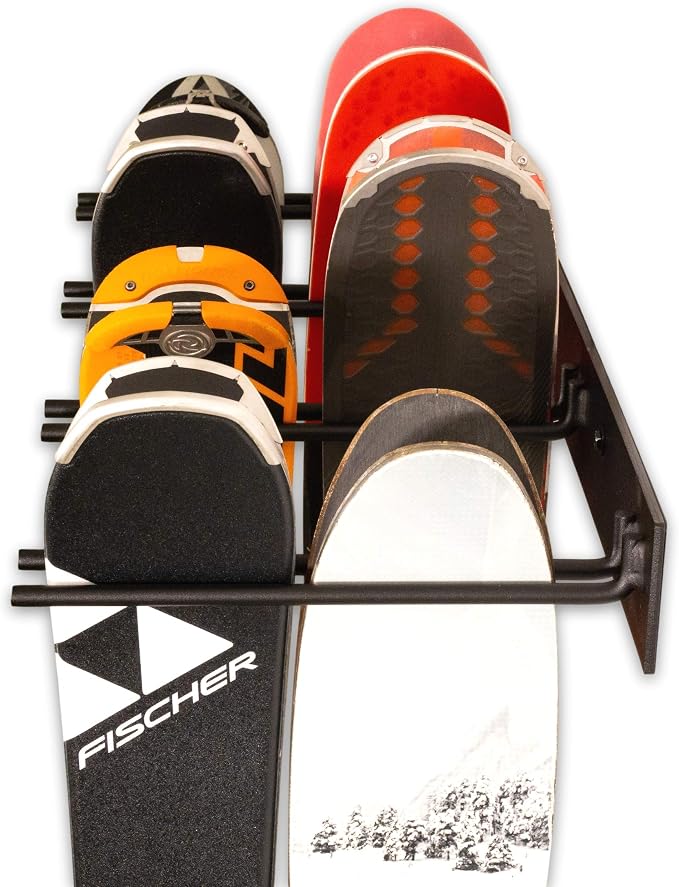 StoreYourBoard Ski Storage Rack, Indoor Wall Mount Garage Organizer, Solid Steel - Image 3