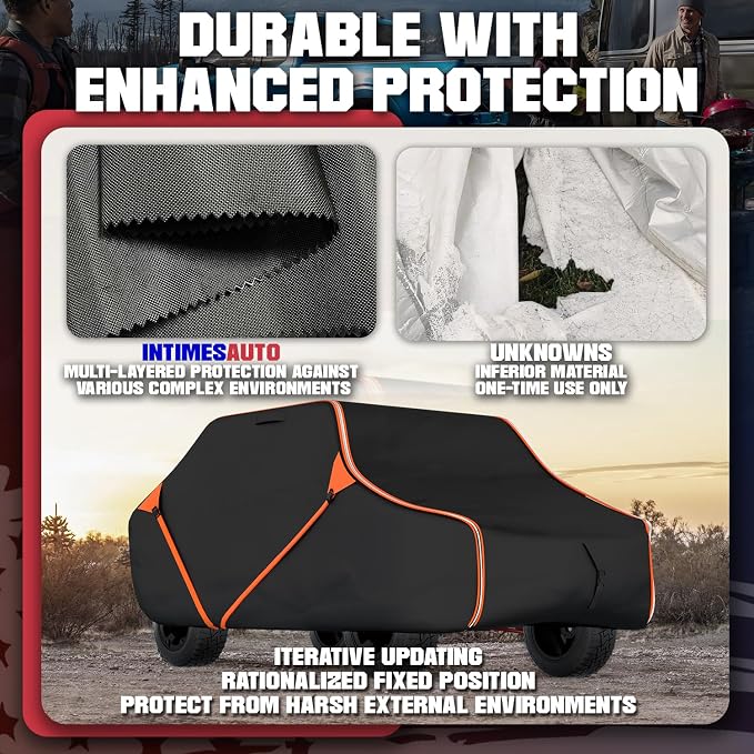 153 Inch UTV Cover for Polaris Ranger Crew RZR General 4, Can-Am Defender - Image 3