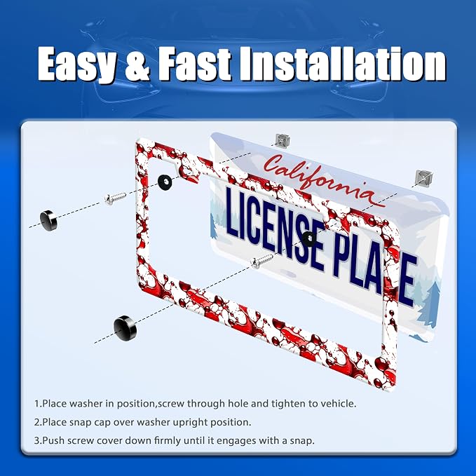 Scarry Blood Splattered License Plate Frame Halloween License Plate Stainless - Image 3