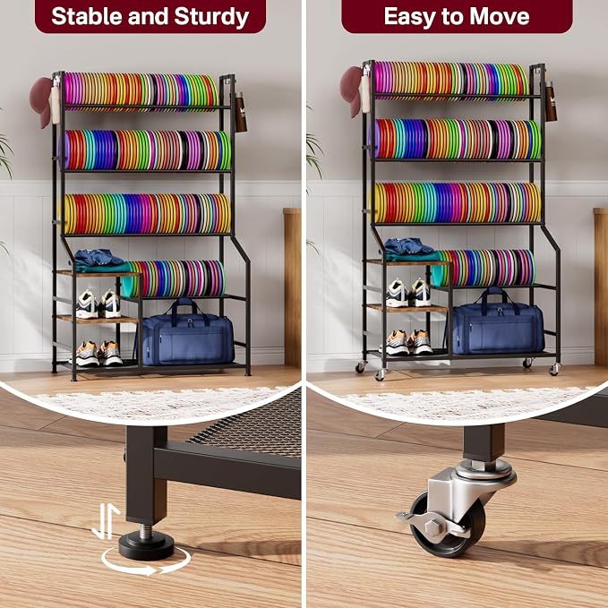 Portin 5 Tier Disc Golf Storage Rack, Disc Station Organizer - Image 5