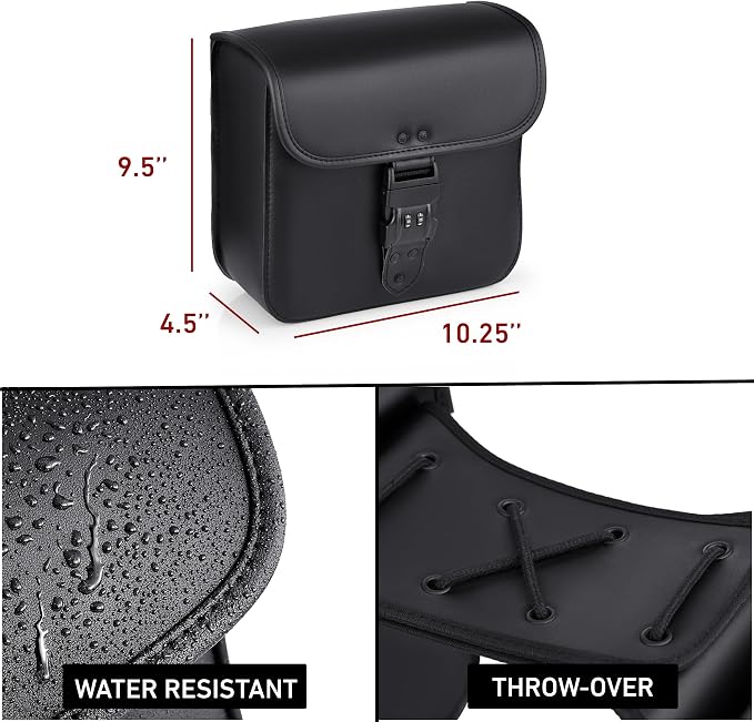 Nomad Leather Motorcycle Saddlebags Quick-Easy Universal Fit Throw Over Saddle - Image 5
