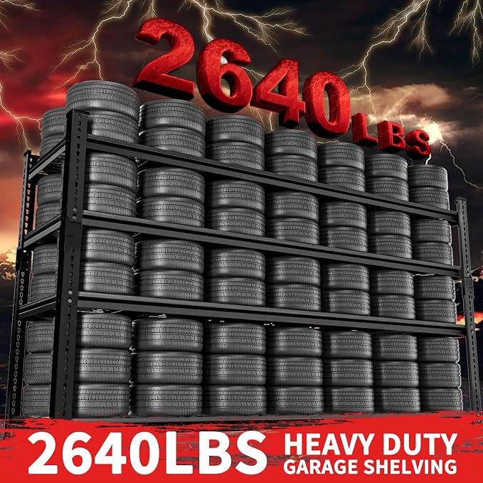 Storage Shelves 2PCS, Garage Shelving Heavy Duty 2640LBS Capacity, 4 Tier - Image 4