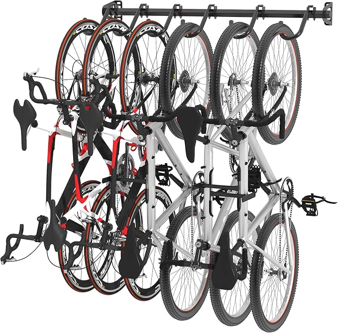 FLEXIMOUNTS 6 Bike Storage Rack, Heavy Duty Wall Mount Hanger by FLEXIMOUNTS