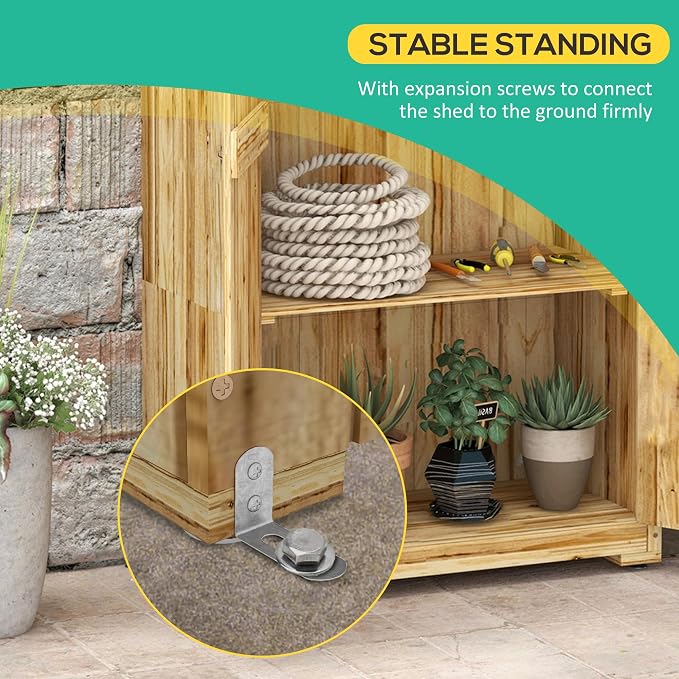 Wooden Garden Shed, Outdoor Storage Cabinet - Image 7