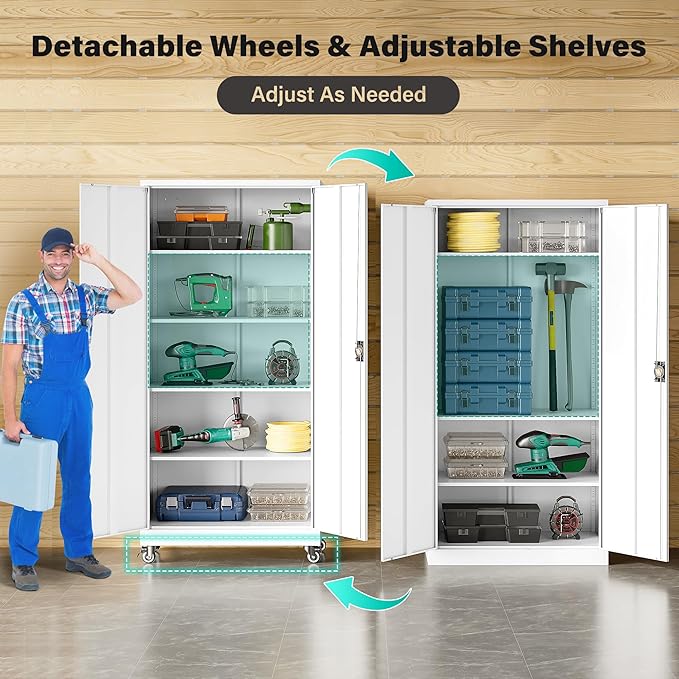 75" Tall Metal Storage Cabinet - Image 5