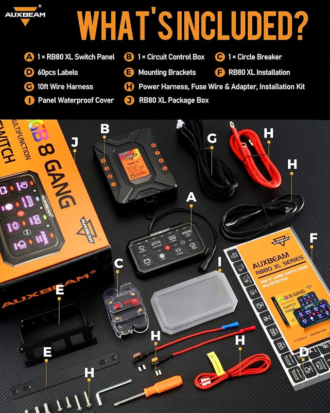 Auxbeam RGB 8 Gang Switch Panel 5.3 Inch RB80 XL - Image 7