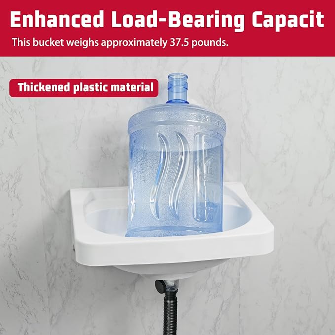 Wall Mount Bathroom Sink 19.7*15.3 No-Drill Installation Self-Adhesive Wash - Image 3