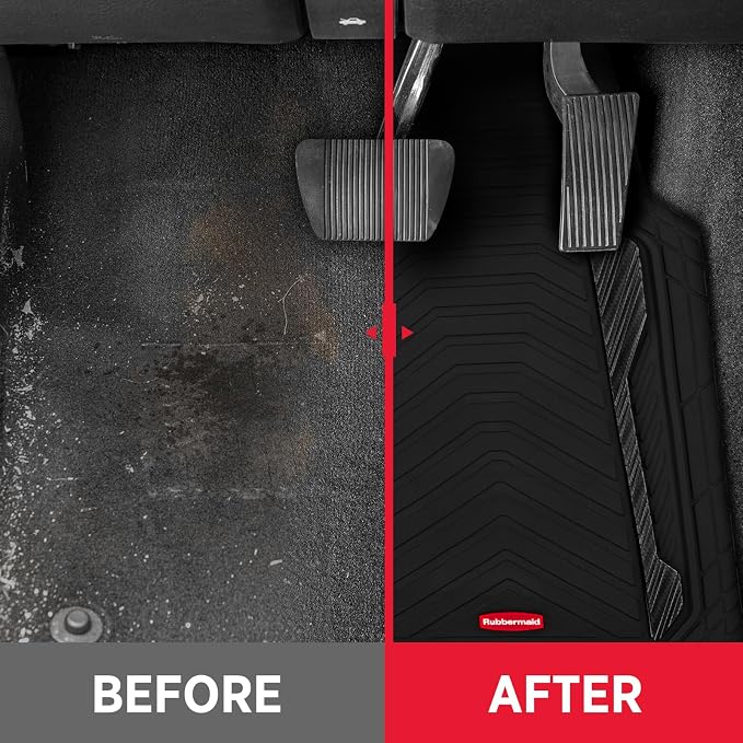 Rubbermaid Car Floor Mat, Heavy Duty All-Weather Car Mats Full Set - Image 2