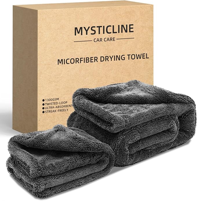 2 Pack 1300 GSM Car Drying Towel, Double-Sided Microfiber Towels by Unknown