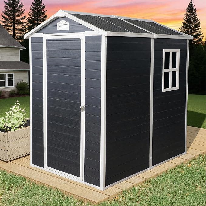 4x6 FT Outdoor Storage Resin Shed by Unknown