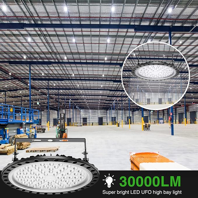Viugreum High Bay LED Shop Lights, 300W UFO LED High Bay Light 30, 000LM 120V - Image 8