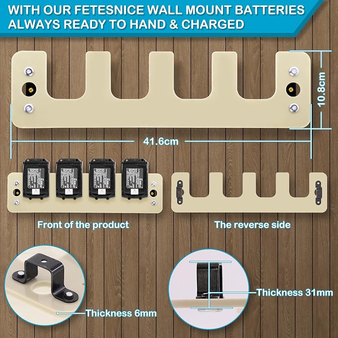 FETESNICE Battery Holder Wall Mount - Image 5