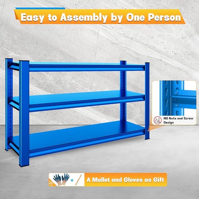 3-Tier Garage Shelving Heavy Duty，48" W Metal Shelving Unit - Image 6