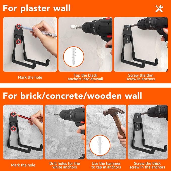 32 Pack Garage Hooks with Anti-Slip Coating Heavy Duty Wall Mount Hooks - Image 5