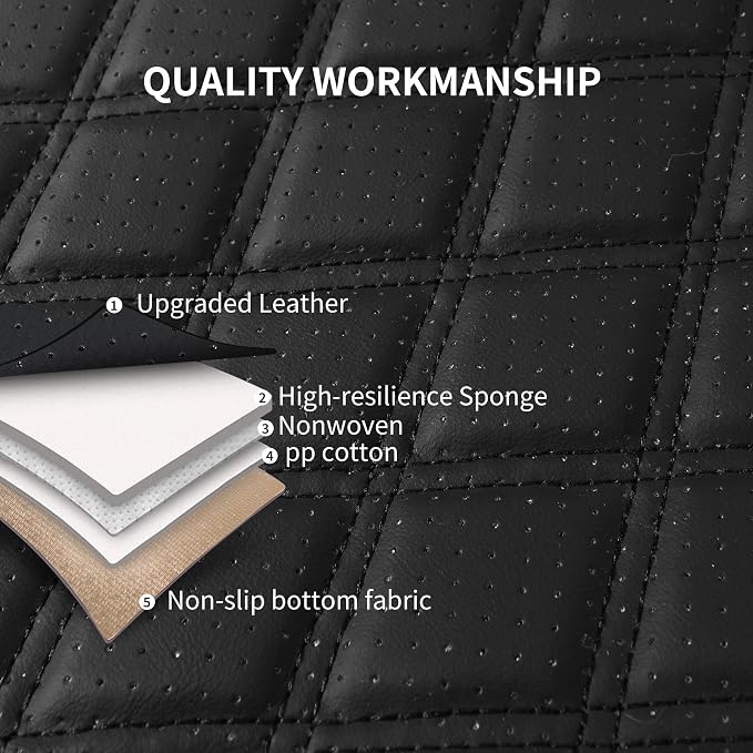 Car Seat Covers Full Set, Breathable and Waterproof Napa Leather Car Seat Cover - Image 8
