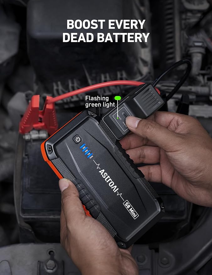 AstroAI S8 Mini Car Battery Jump Starter, 12V Portable Car Starter - Image 3