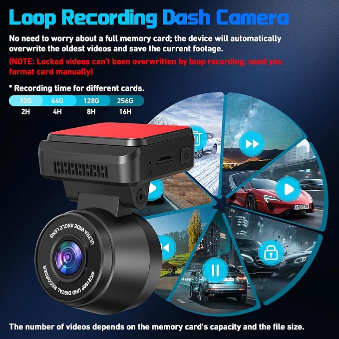 Dash Cam Front 4K Dash Camera for Cars Built-in WiFi/APP Control Dashcams for - Image 7