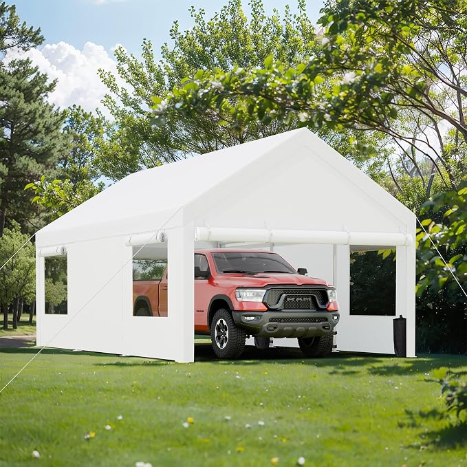 JY QAQA Carport, 12x20 FT Heavy Duty Carport by JYQAQA