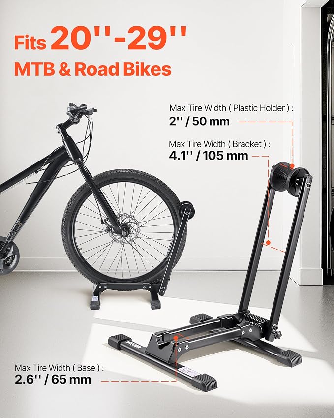VEVOR Bike Rack, Fits 20 to 29 Inch Mountain & Road Bikes, Alloy Steel - Image 2