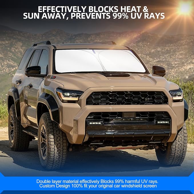 Windshield Sun Shade for Toyo-ta 4runner 2010-2025 4-Runner Foldable Sunshade - Image 7