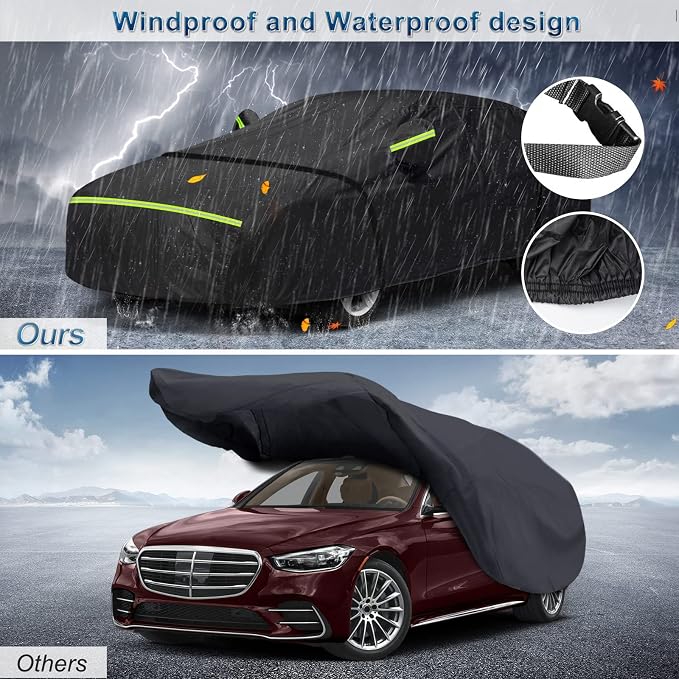 for Mercedes Benz S Car Cover Waterproof All Weather Heavy Duty Protection - Image 5