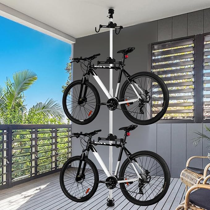 Floor to Ceiling 3 Bike Vertical Freestanding Hanger Parking Rack, Bicycle - Image 4