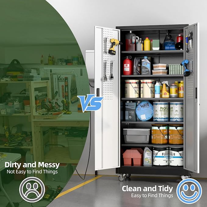 71"H×32"W×16"D Garage Storage Cabinet - Image 6