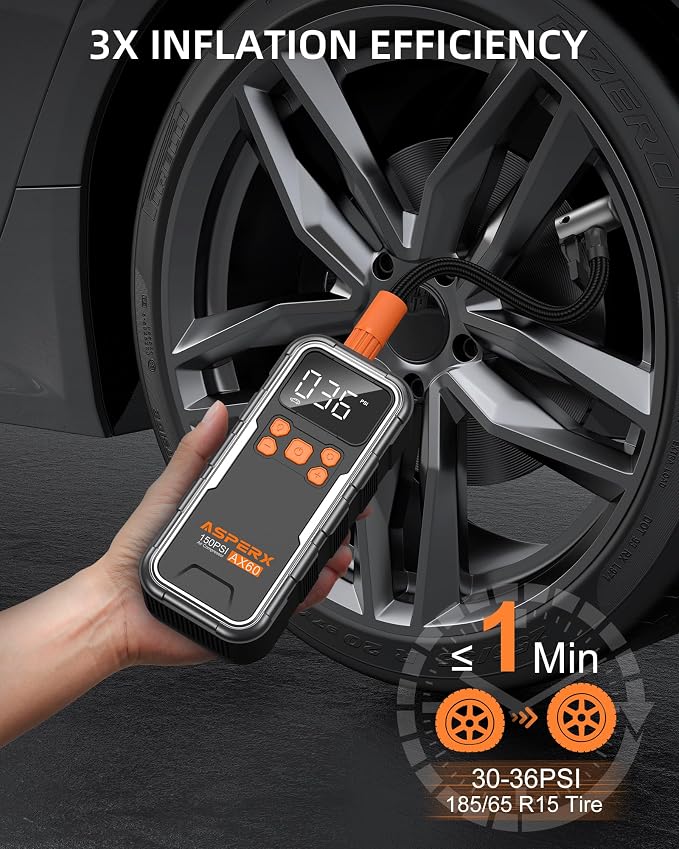 Tire Inflator Portable Air Compressor, 150PSI Cordless Air Pump - Image 3