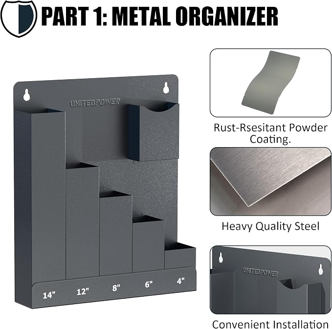 UNITEDPOWER Cable Tie Holder, Wall Mount Storage Rack Organizer - Image 3