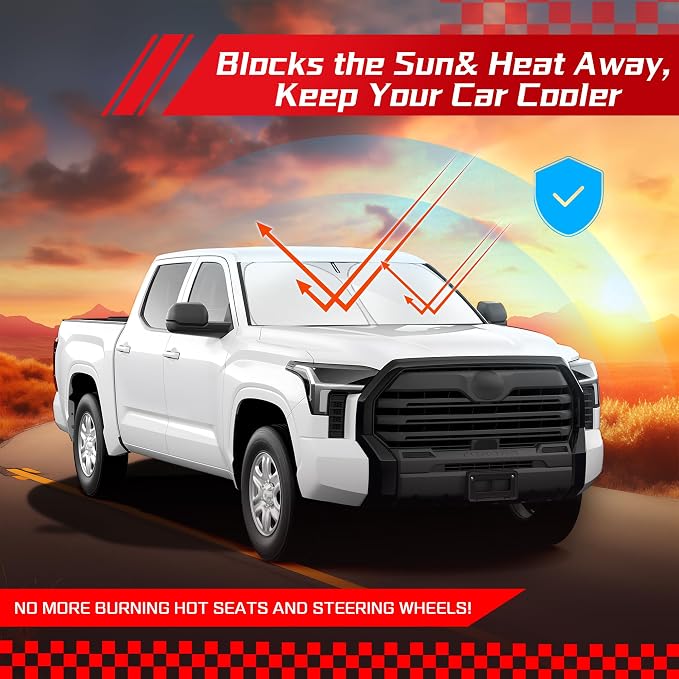 ARISMOTOR Windshield Sun Shade for Toyota Tundra 2022-2025 2026, Custom Fit - Image 7