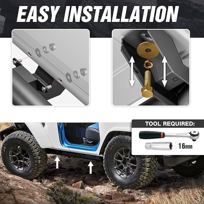 for Jeep JL Running Boards Drop Side Steps Compatible - Image 5