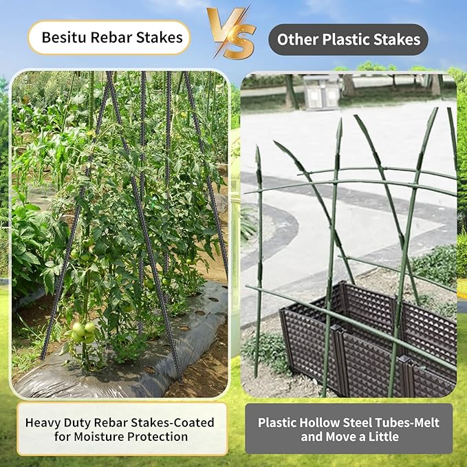 Rebar Stakes 36 inches 16-Pack Concrete Form Stakes Straight 3/8" Diameter - Image 5