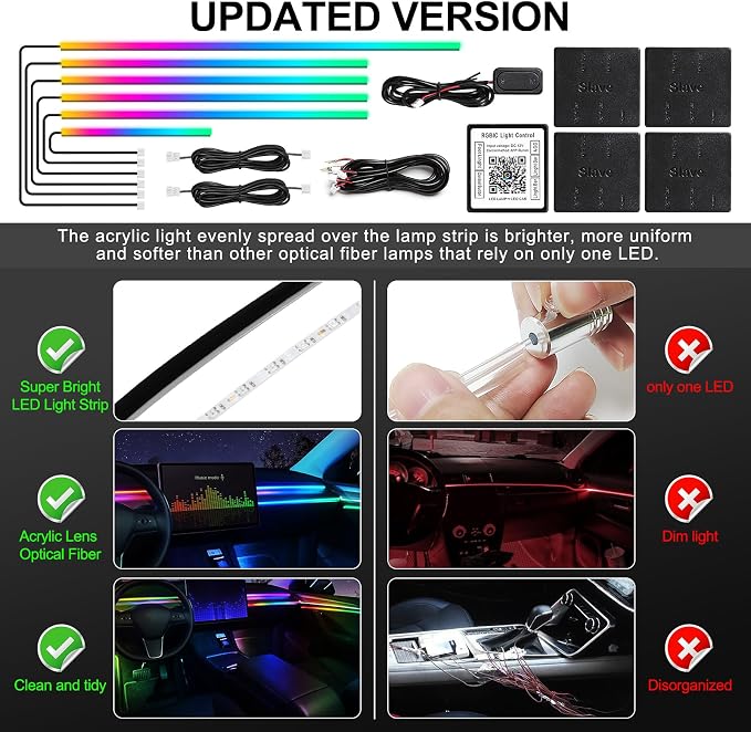 Dreamcolor Acrylic Interior Car LED Strip Light - Image 6