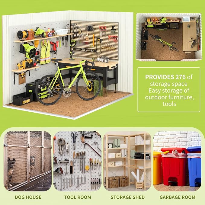 Metal Storage Shed, Outdoor Storage Building 8x6, Large Backyard Shed - Image 6
