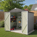 Greesum 8×6FT Outdoor Storage Shed, Metal Patio Storaged Sheds by BuynowfromGreesum