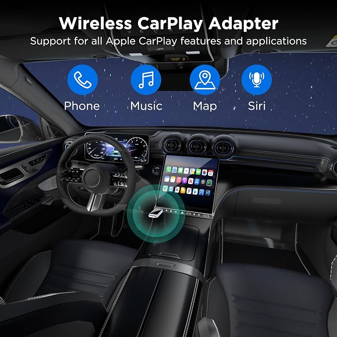 Wireless CarPlay Adapter 2024 Upgrade, Plug and Play, No Latency, Converts - Image 3